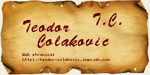 Teodor Čolaković vizit kartica